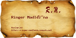 Ringer Madléna névjegykártya